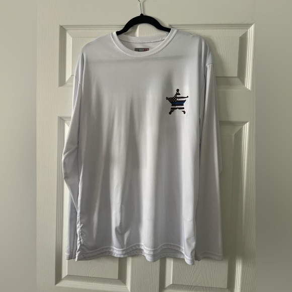 Other - A4 White Long Sleeve Performance Shirt Warriors Bleed Blue Skull Graphic Size L